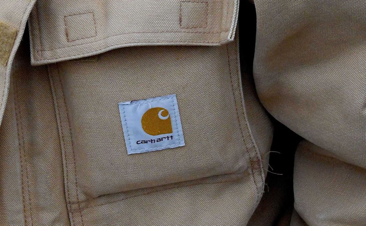 Carhartt label on jacket