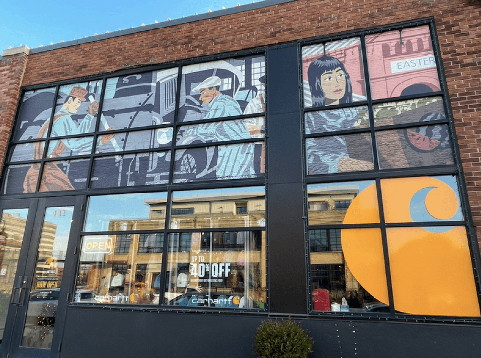 Carhartt storefront in Midtown Detroit