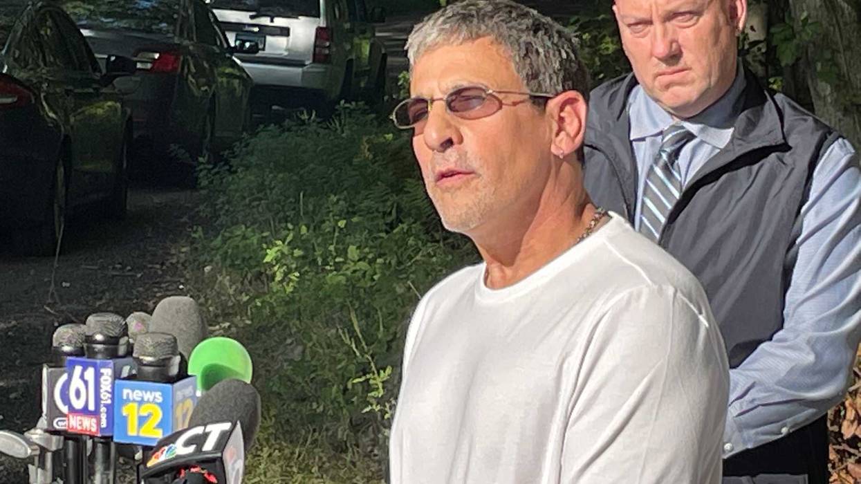 Carl Mazzamaro speaking to reporters as he visited the site where his daughter Kelsey's body was found in May, 2018. Photo 9/2/21