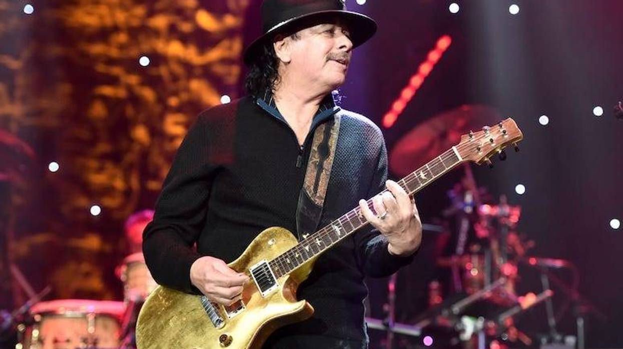 Carlos Santana performs live in concert.