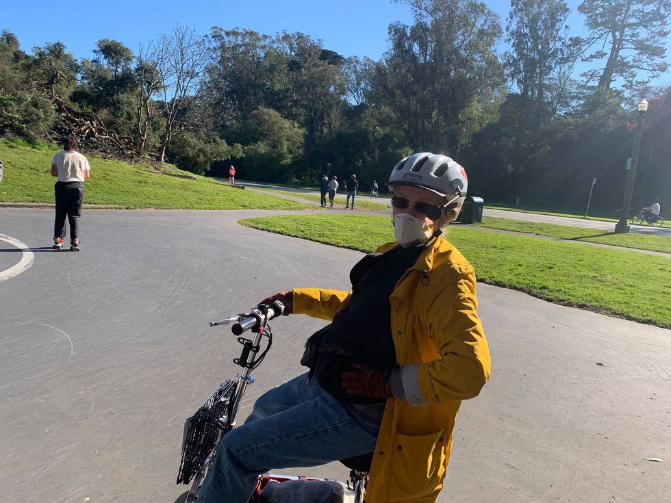 Carol Brownson, a San Francisco resident with mobility issues, says she supports permanently closing John F. Kennedy Drive to cars.