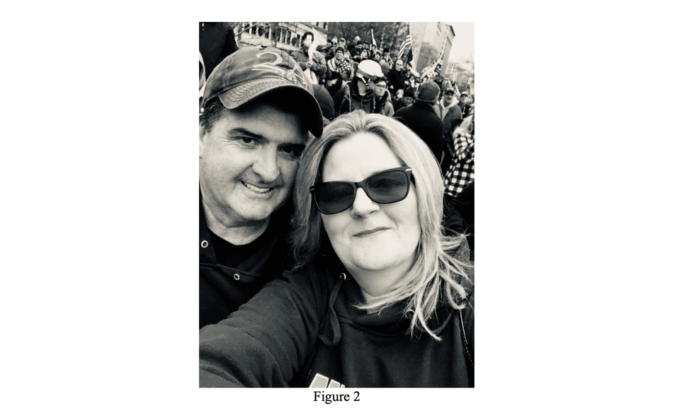 Carol Moore posted a photo of herself and Kevin at the Jan.5, 2021, Rally for Revival in Washington, D.C. to her now-suspended Twitter account.