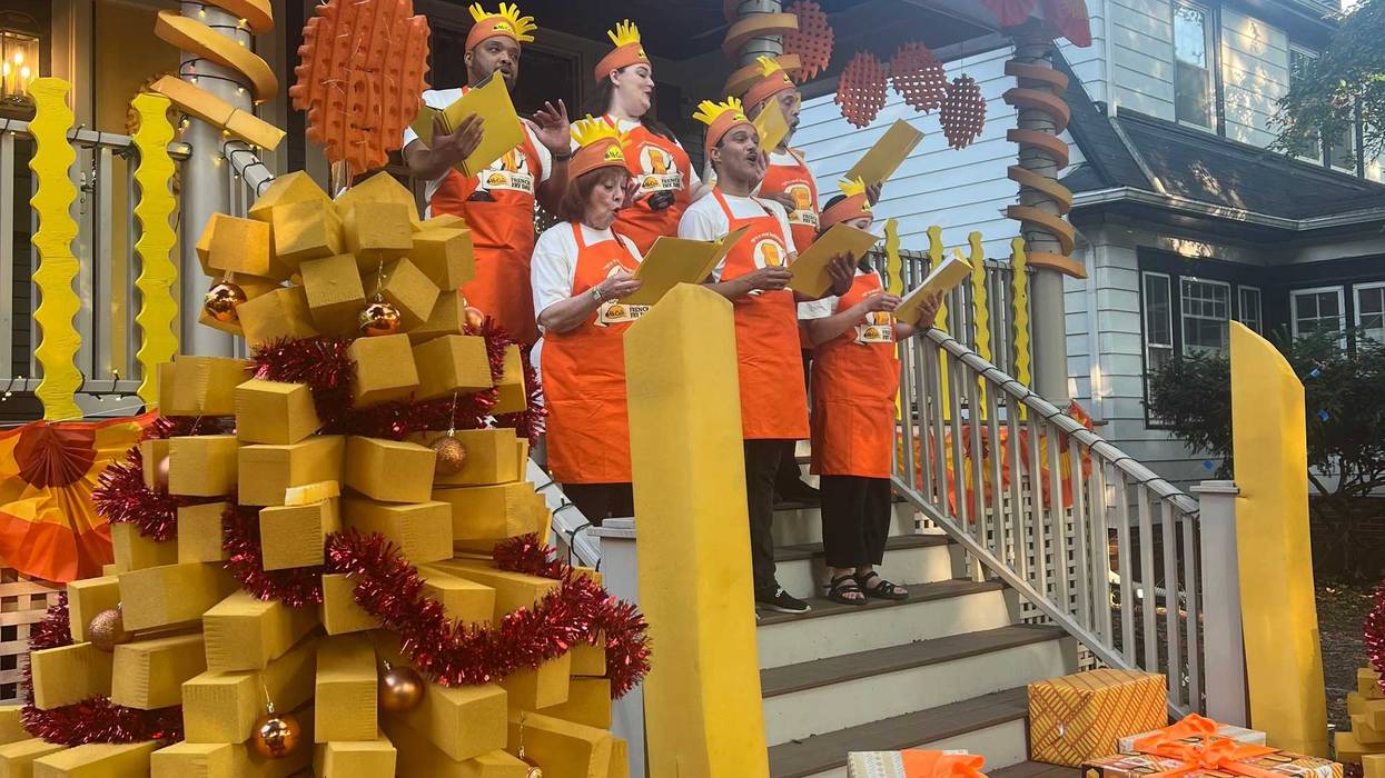 Carolers with McCain Foods performed some festive songs over the weekend in celebration of National French Fries Day in Oak Park.