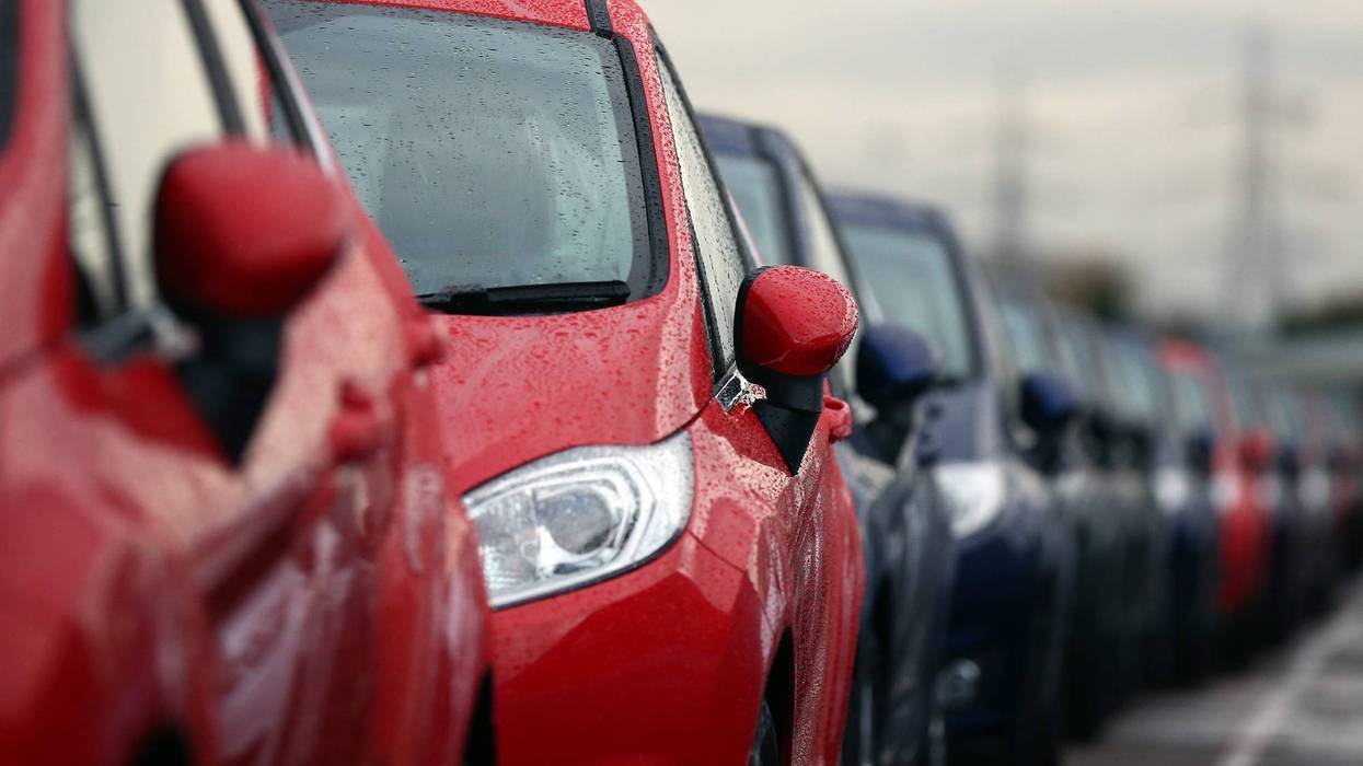 Cars are prepared for distribution at a Ford factory on January 13, 2015 in Dagenham, England.