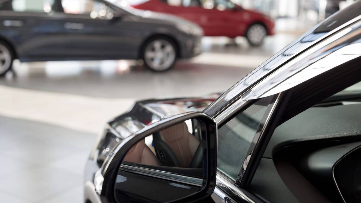 cars at an auto dealership