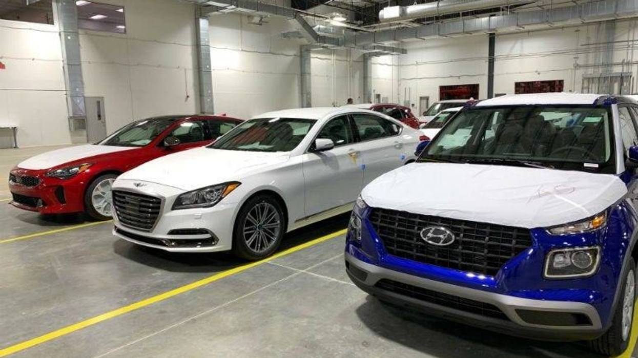 Cars at the Port of Philadelphia's new Southport Terminal.