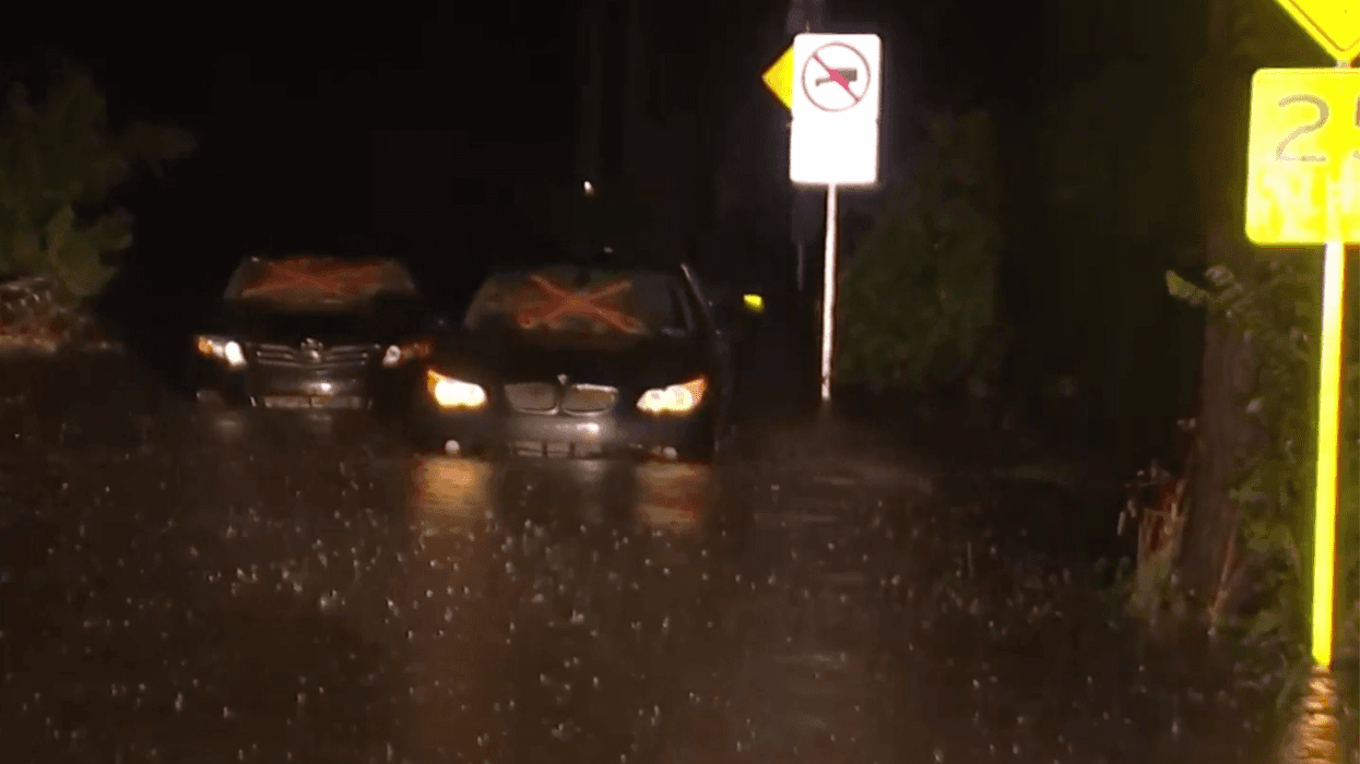 cars flooded during storm
