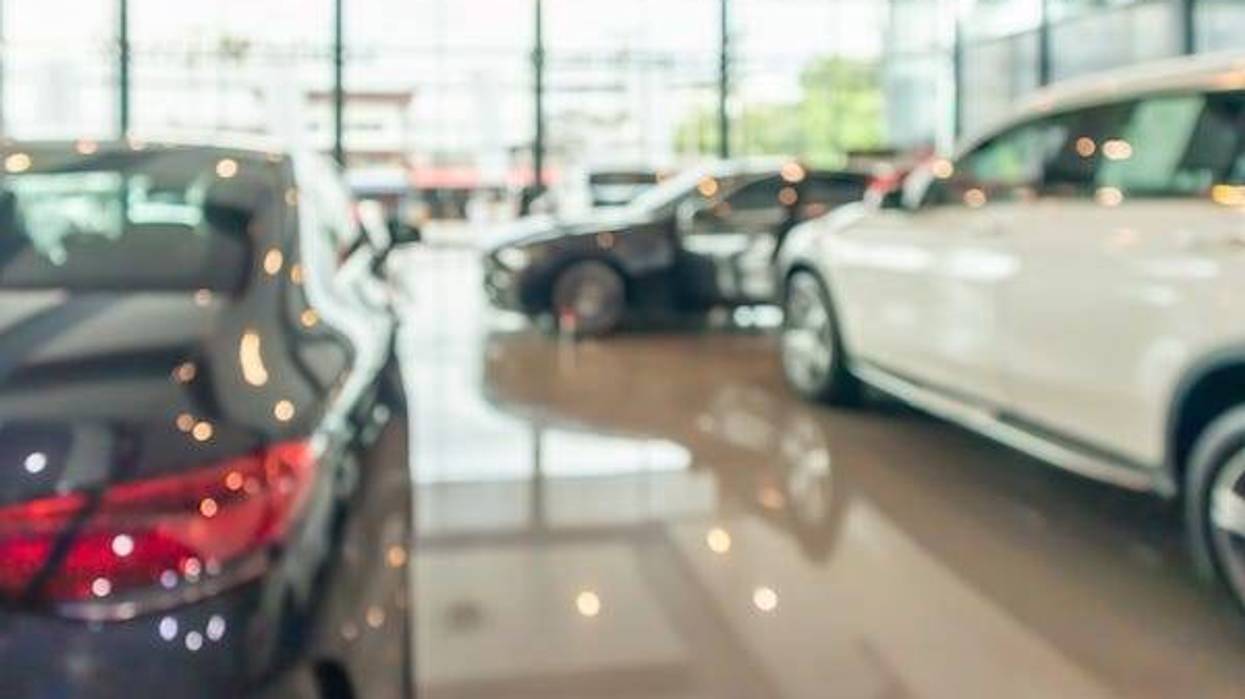 Cars in a dealership showroom