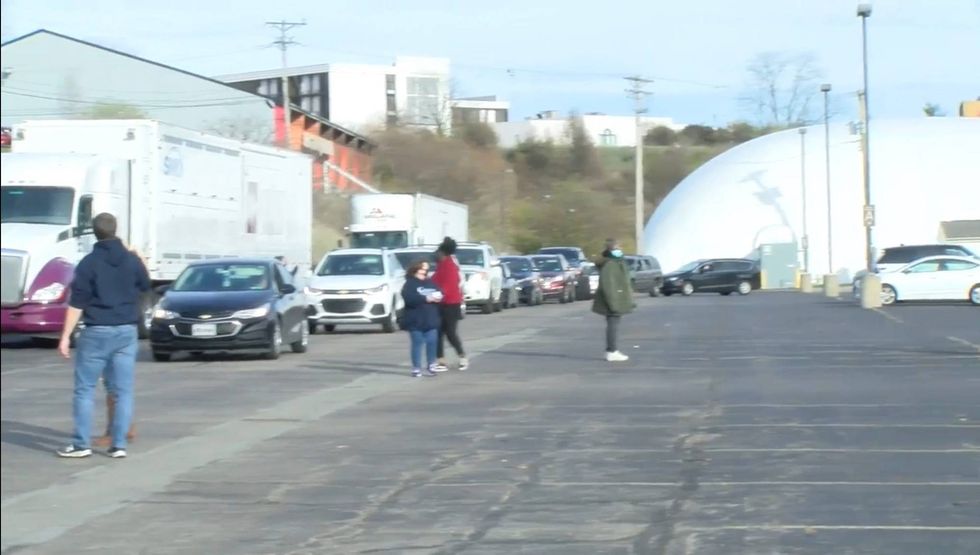 Cars lined up