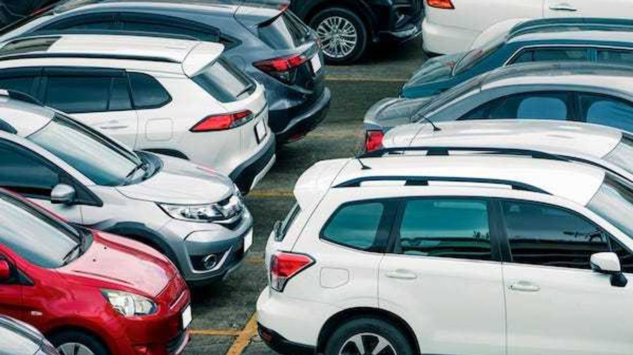 Cars packed in a parking lot