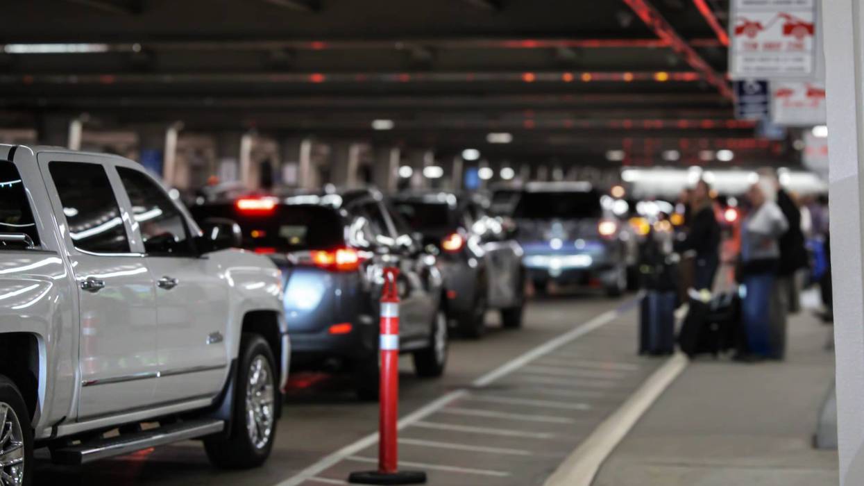 cars waiting in line at airport