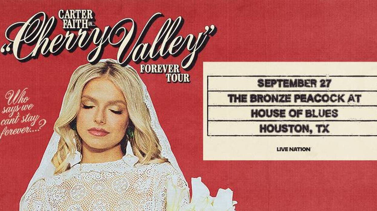 Carter Faith 'Cherry Valley' Forever Tour poster: singer in veil. Sep 27, House of Blues Houston.