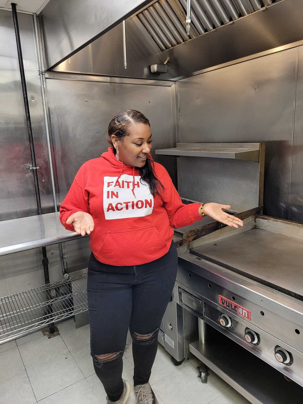 Carter says she will get rid of the grills, formerly used to prepare meat products