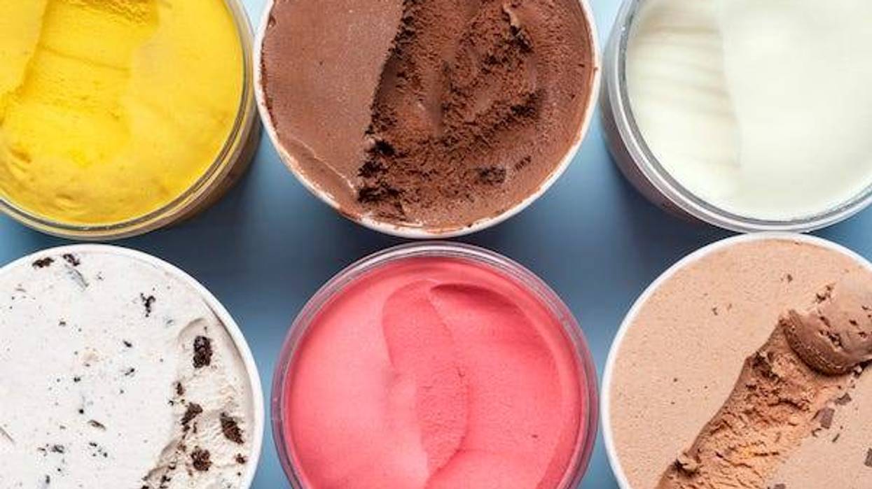 Cartons if different flavors of ice cream