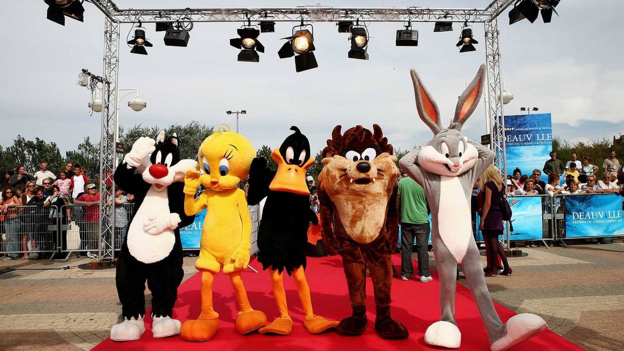 Cartoon characters Sylvester the cat, Tweety Bird, Daffy Duck, Tazmanian Devil and Bugs Bunny arrive at the "Scooby-Doo! Pirates Ahoy" premiere at the 32nd Deauville Festival Of American Film on September 9, 2006 in Deauville, France.