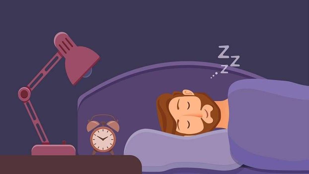 cartoon of man sleeping