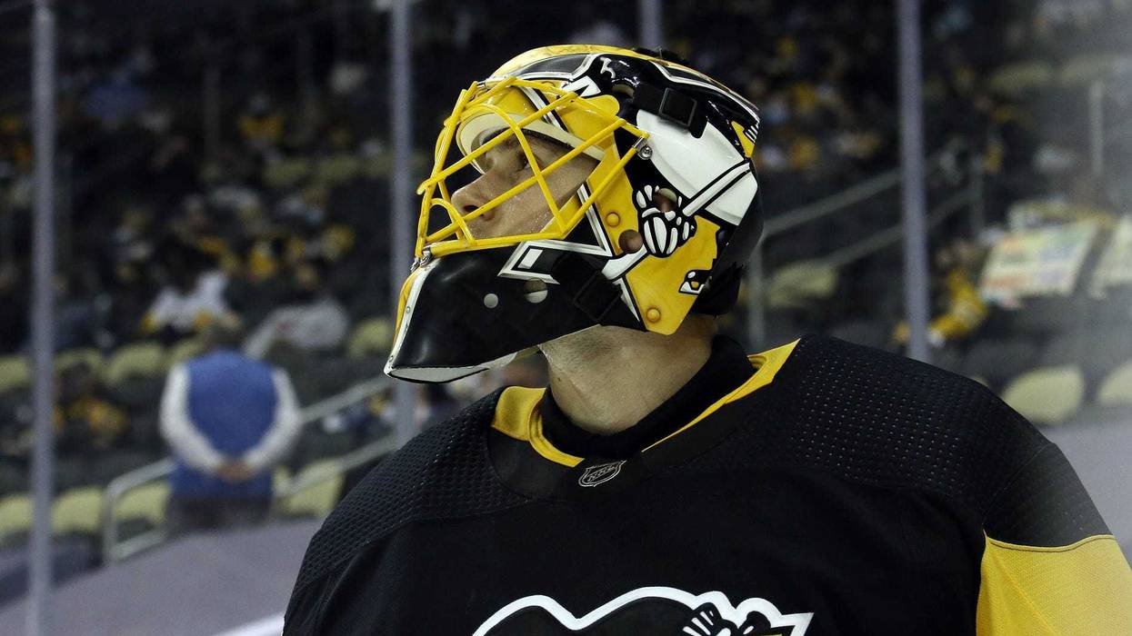 Casey DeSmith close up with mask on