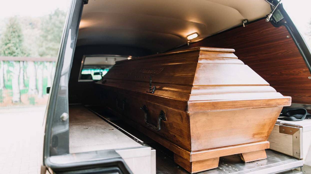 casket in hearse