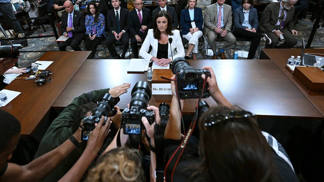 Cassidy Hutchinson, a top former aide to Trump White House Chief of Staff Mark Meadows, takes her seat following a break as she testifies during the sixth hearing by the House Select Committee to Investigate the January 6th Attack on the U.S. Capitol in the Cannon House Office Building on June 28, 2022 in Washington, DC.