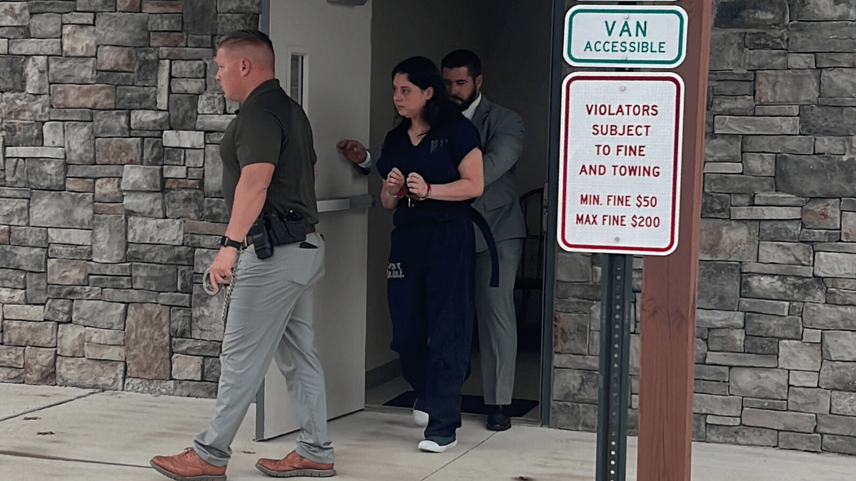 Catalina Baldwin leaves court in Montgomery County after her appearance on Wednesday, Sept. 10, 2025.