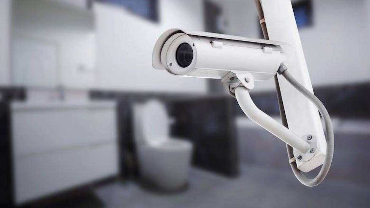 CCTV camera in a bathroom