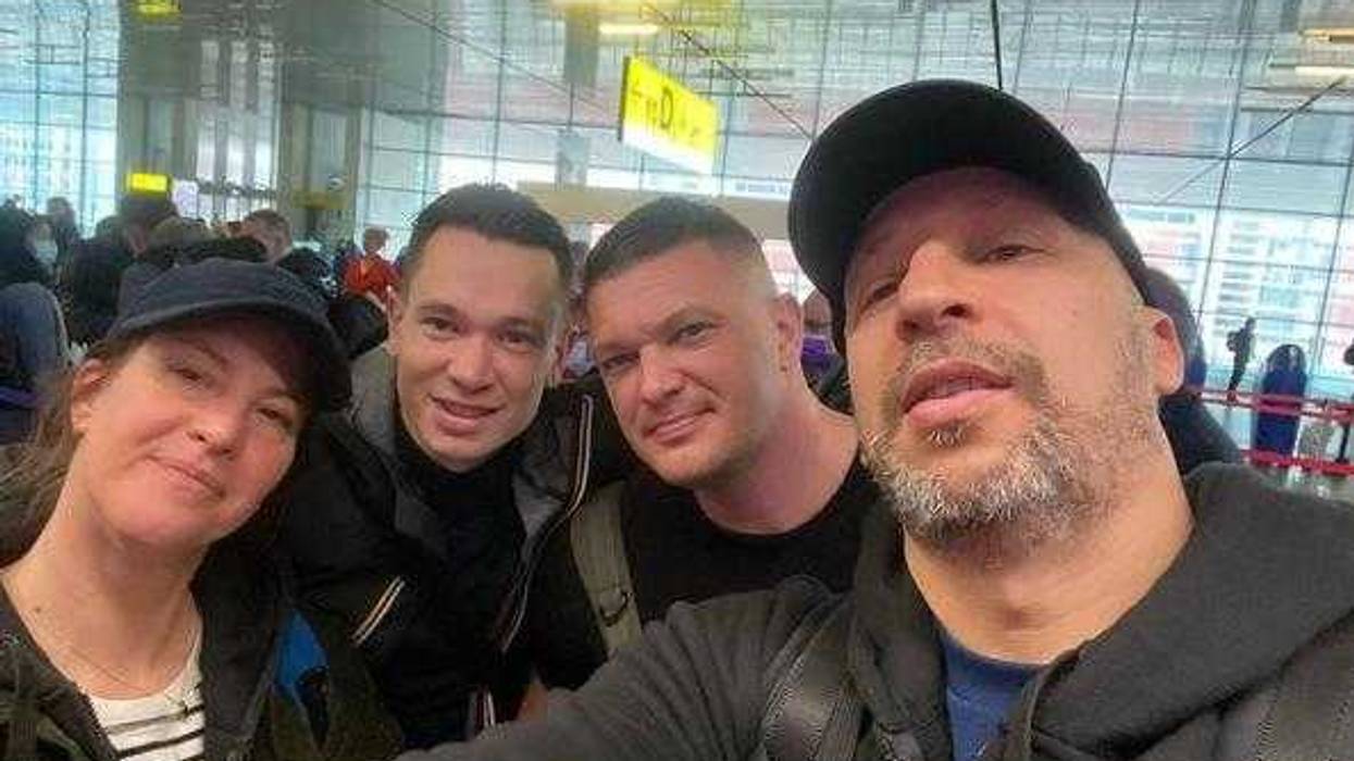 Ceet Fouad standing with Blanc and Audebert, his collaborators.