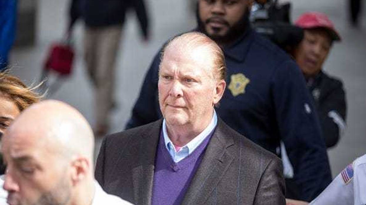 Celebrity chef Mario Batali leaves Boston Municipal Court following an arraingment on a charge of indecent assault and battery in connection with a 2017 incident at a Back Bay restaurant on May 24, 2019 in Boston, Massachusetts.