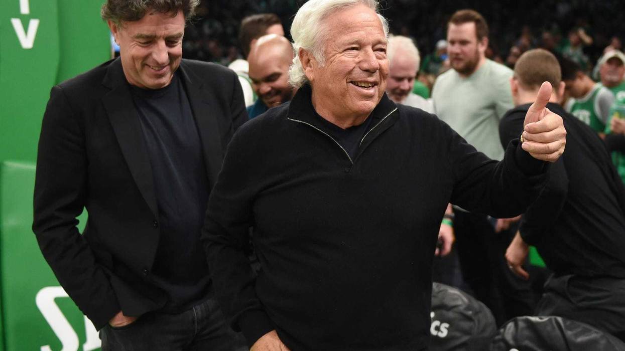 Celtics owner Wyc Grousbeck and Patriots owner Robert Kraft