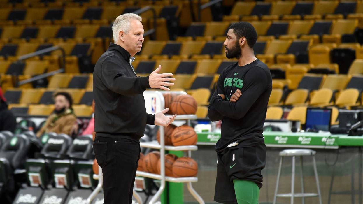 Celtics president of basketball operations Danny Ainge and guard Kyrie Irving