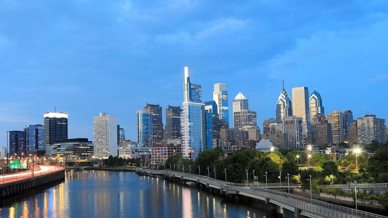 Center City Philadelphia from above the Schuylkill River.