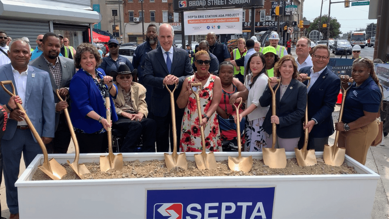 Ceremonial ground breaking at SEPTA’s Erie Avenue station on the Broad Street Line.