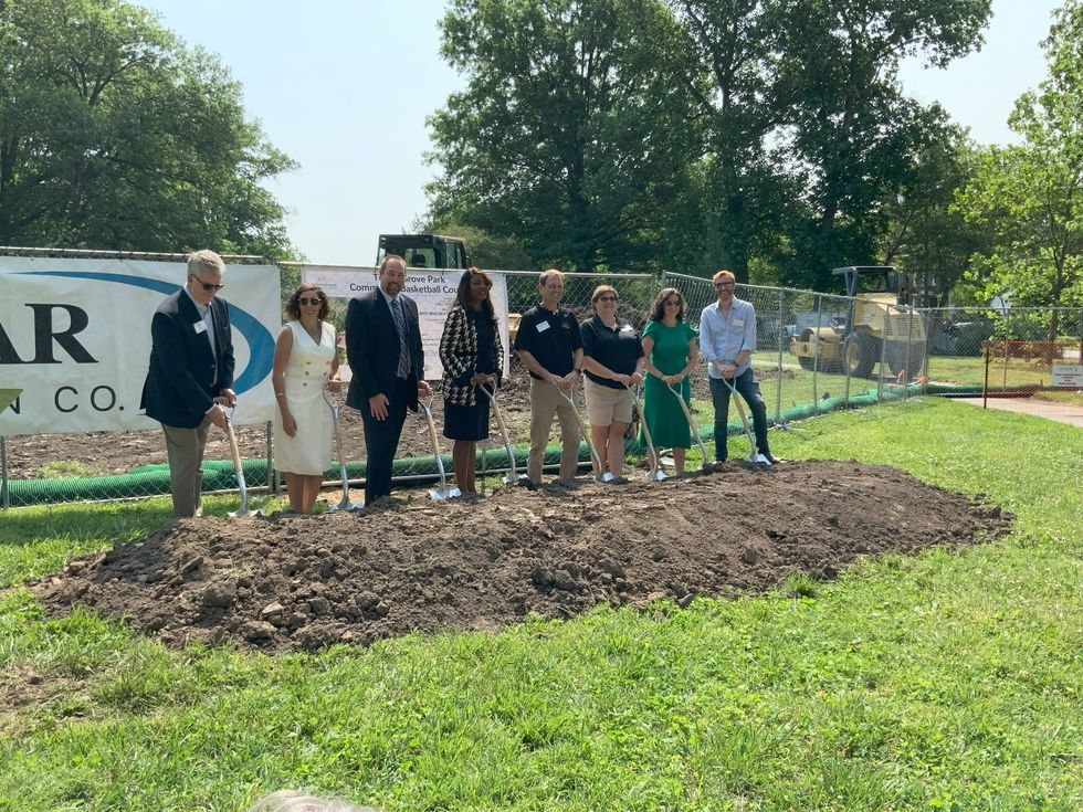 Ceremonial groundbreaking on new Tower Grove Park basketball courts