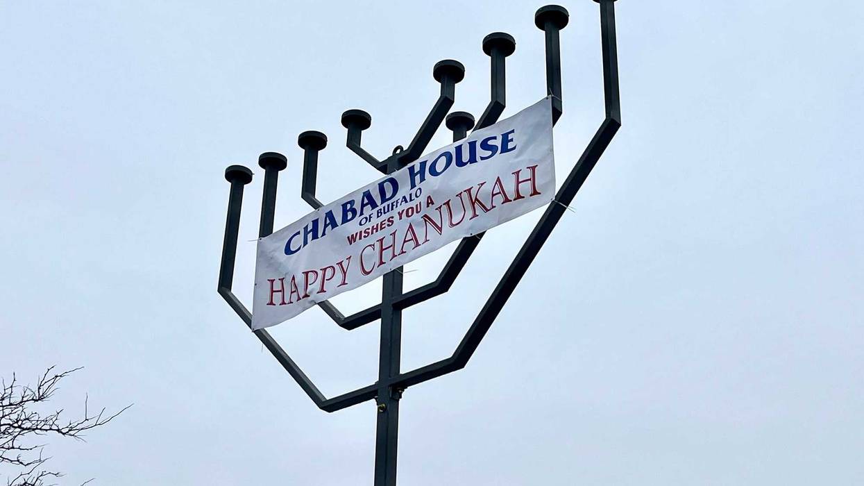 Chabad House menorah at Tops International, 3980 Maple Rd, Amherst