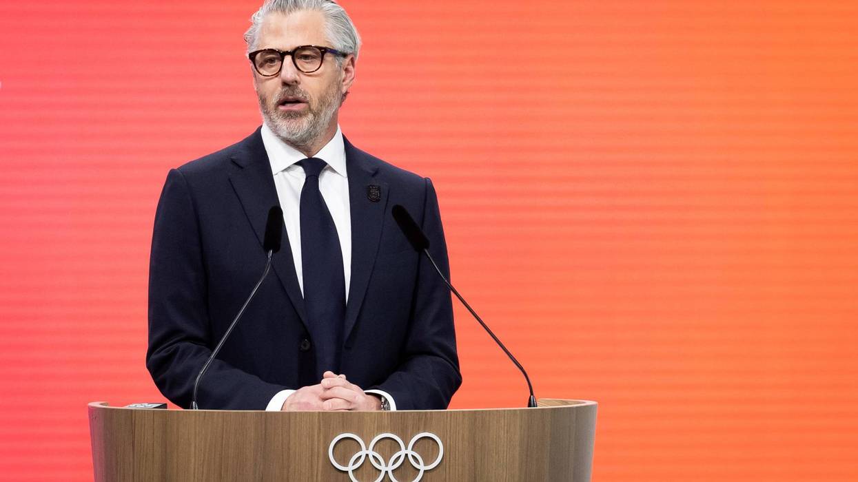Chairman of LA28 Casey Wasserman speaks during the IOC Session at the Main Media Centre MPC at Allianz MiCo on February 03, 2026 in Milan, Italy.