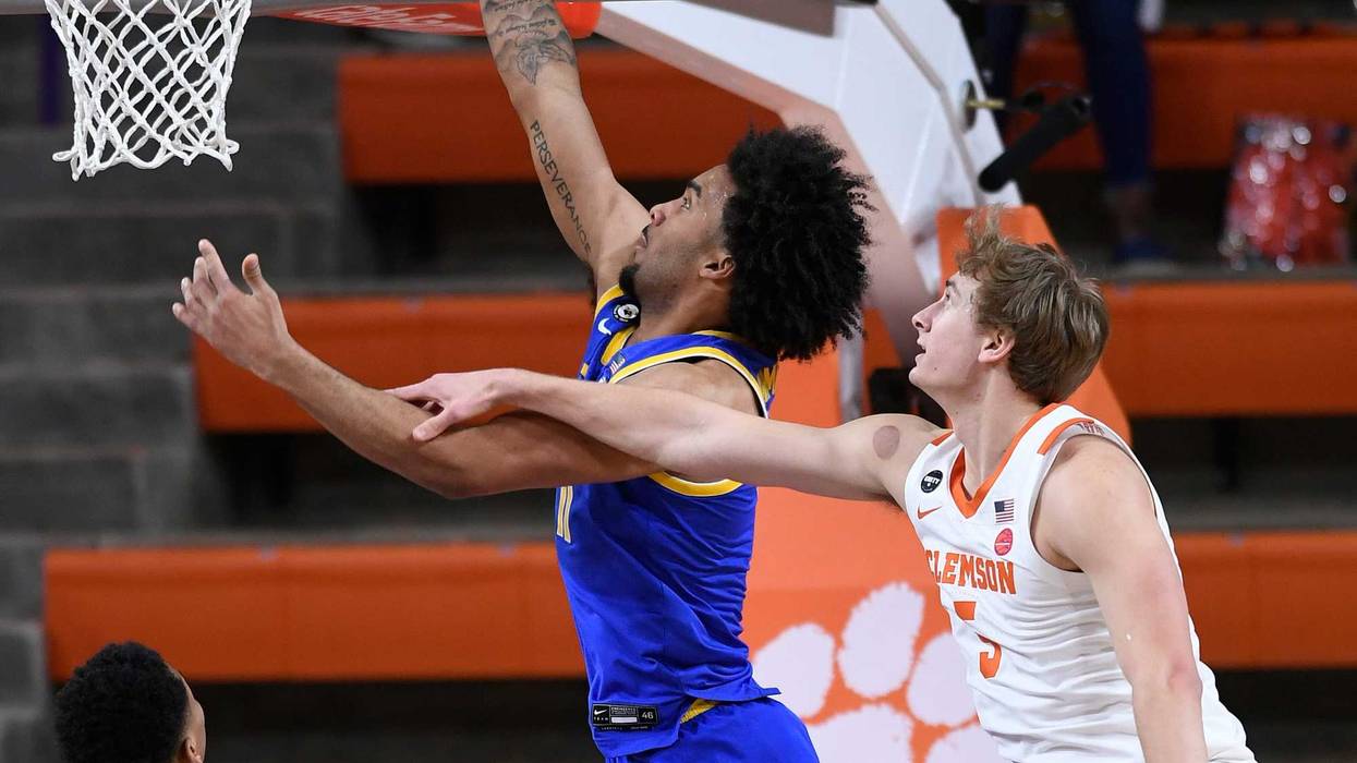 Champagnie getting fouled v Clemson