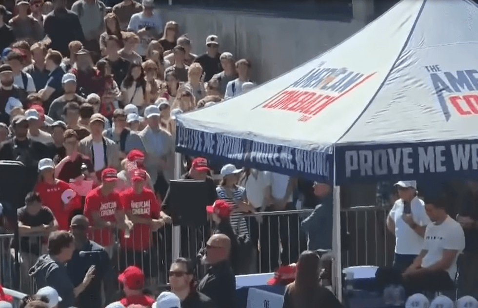 Charlie Kirk at a Sept. 10, 2025 Turning Point USA rally in Utah where he was reportedly shot.