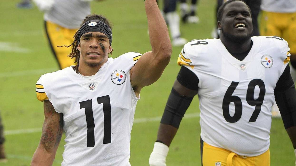 Chase Claypool with Kevin Dotson