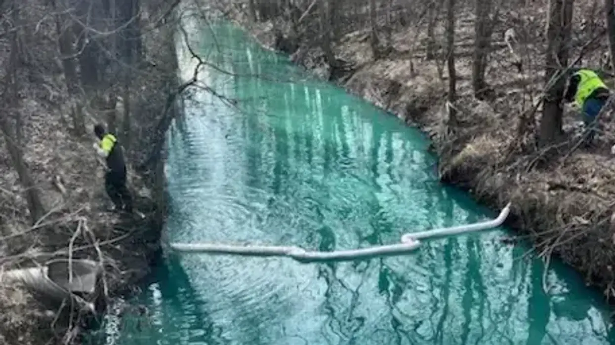 Chemical released into Bear Creek in Warren turns water blue