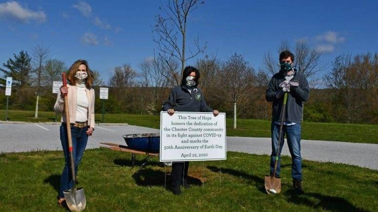 Chester County leaders planted a “tree of hope” Wednesday to commemorate the local fight against the coronavirus pandemic.