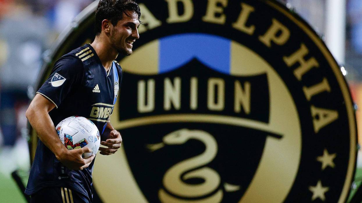 CHESTER, PENNSYLVANIA - JULY 08: Julián Carranza #9 of Philadelphia Union looks on after defeating D.C. United at Subaru Park on July 08, 2022 in Chester, Pennsylvania.