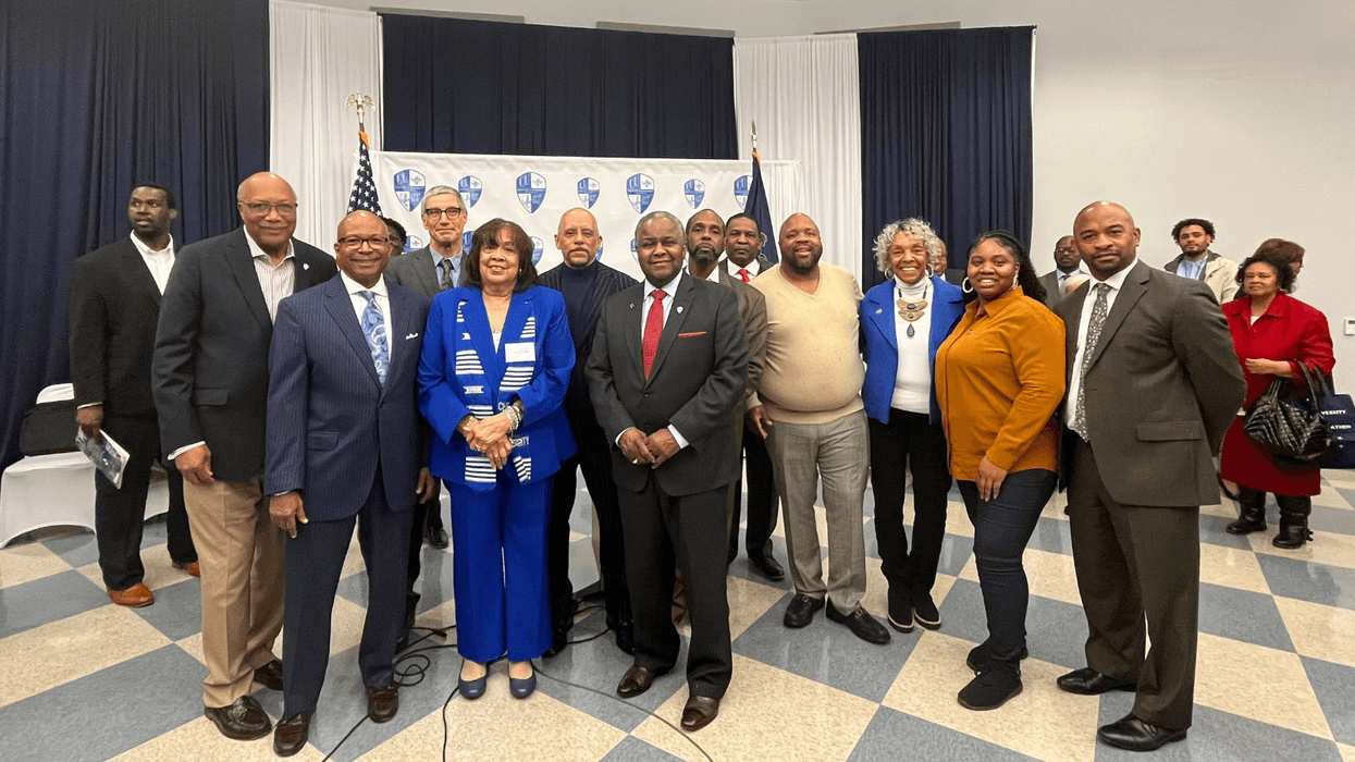 Cheyney University leaders at a meeting Friday, Feb. 23.