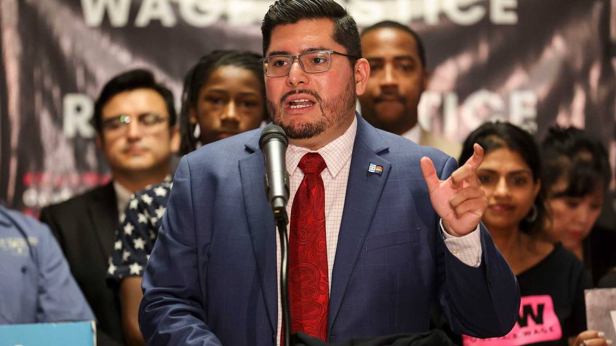 Chicago Ald. Carlos Ramirez-Rosa (35th) speaks on June 21, 2023, at City Hall.