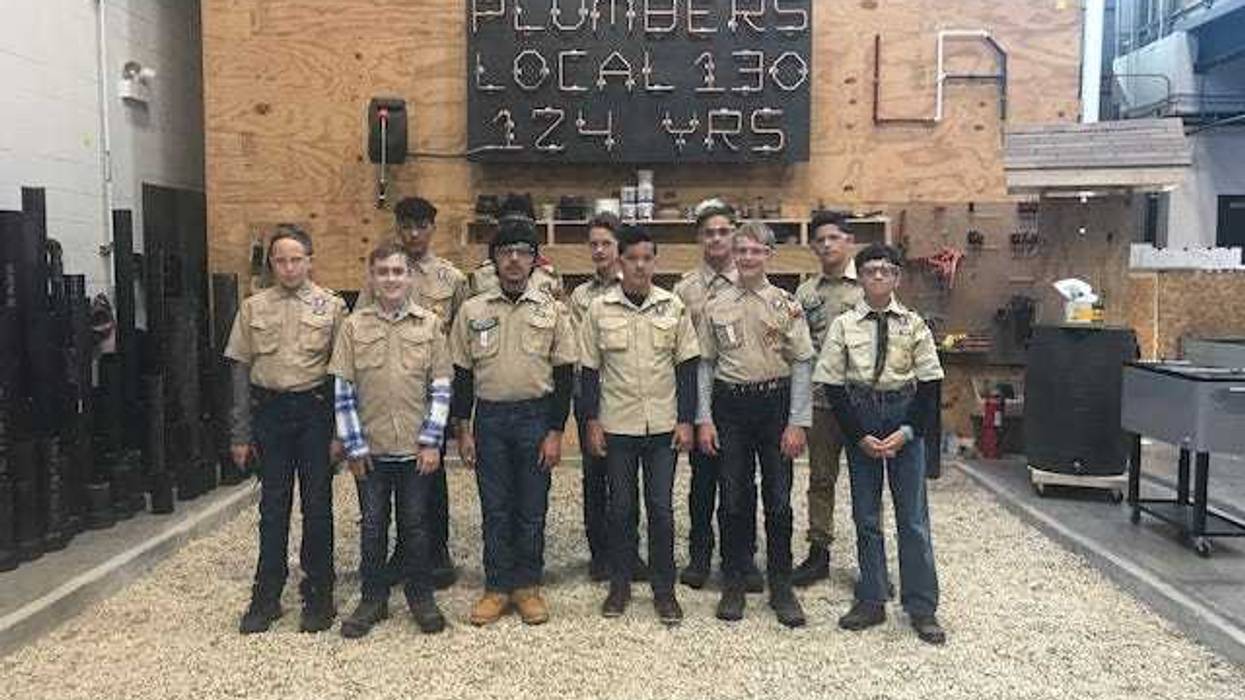 Chicago-area Boy and Girl Scouts spent the day at the Plumber's Union Local 130 earning career merit badges.