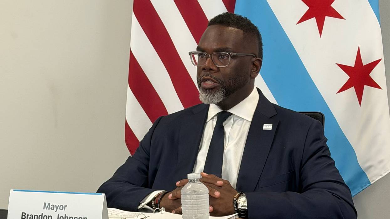 Chicago Mayor Brandon Johnson answers questions at City Hall, June 30, 2026.