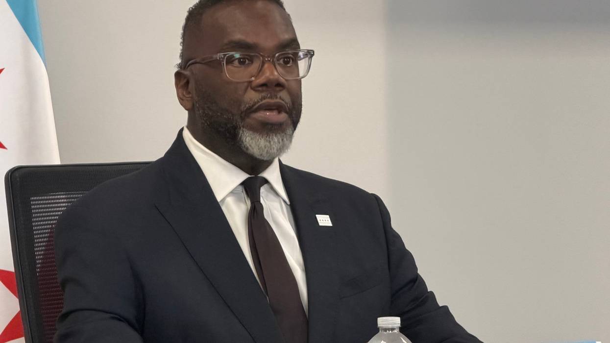 Chicago Mayor Brandon Johnson answers questions from reporters at City Hall, October 13, 2026.