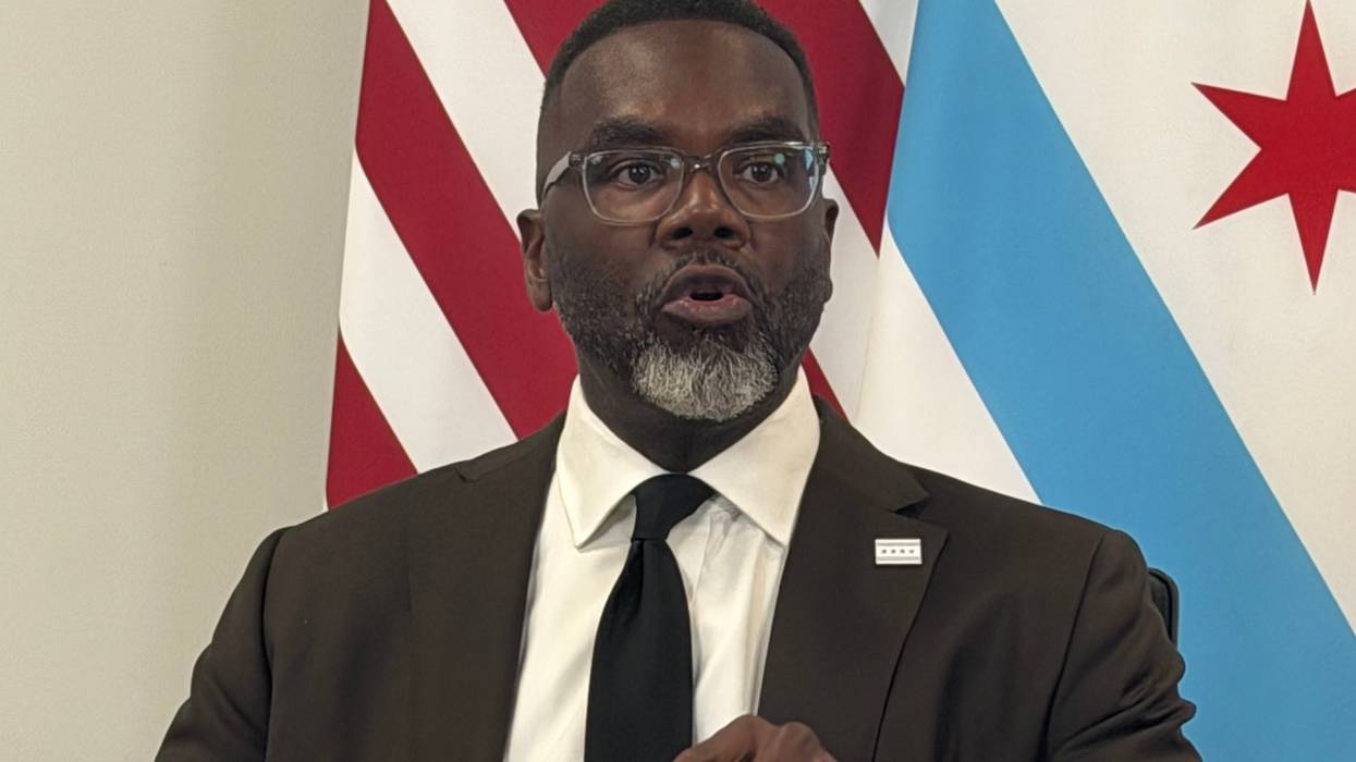 Chicago Mayor Brandon Johnson talks to reporters at City Hall, June 23, 2026.