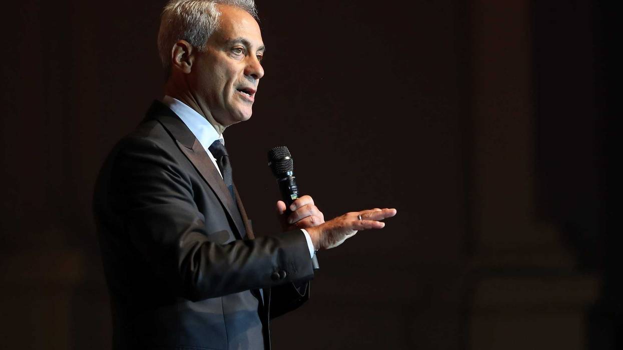Chicago Mayor Rahm Emanuel addresses the audiance during the Laver Cup Gala at the Navy Pier Ballroom on September 20, 2018 in Chicago, Illinois.