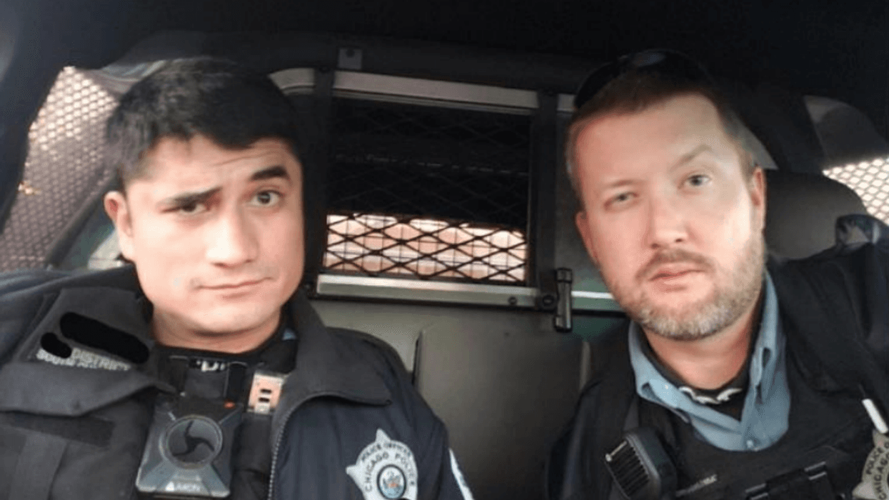 Chicago Police Detective Shawn Popow, right, shown here in photo he posted to social media from an account that has drawn intense scrutiny by the Civilian Office of Police Accountability. Popow could be fired after the oversight agency found what they described as “hundreds of racist, xenophobic, transphobic and other offensive posts.”