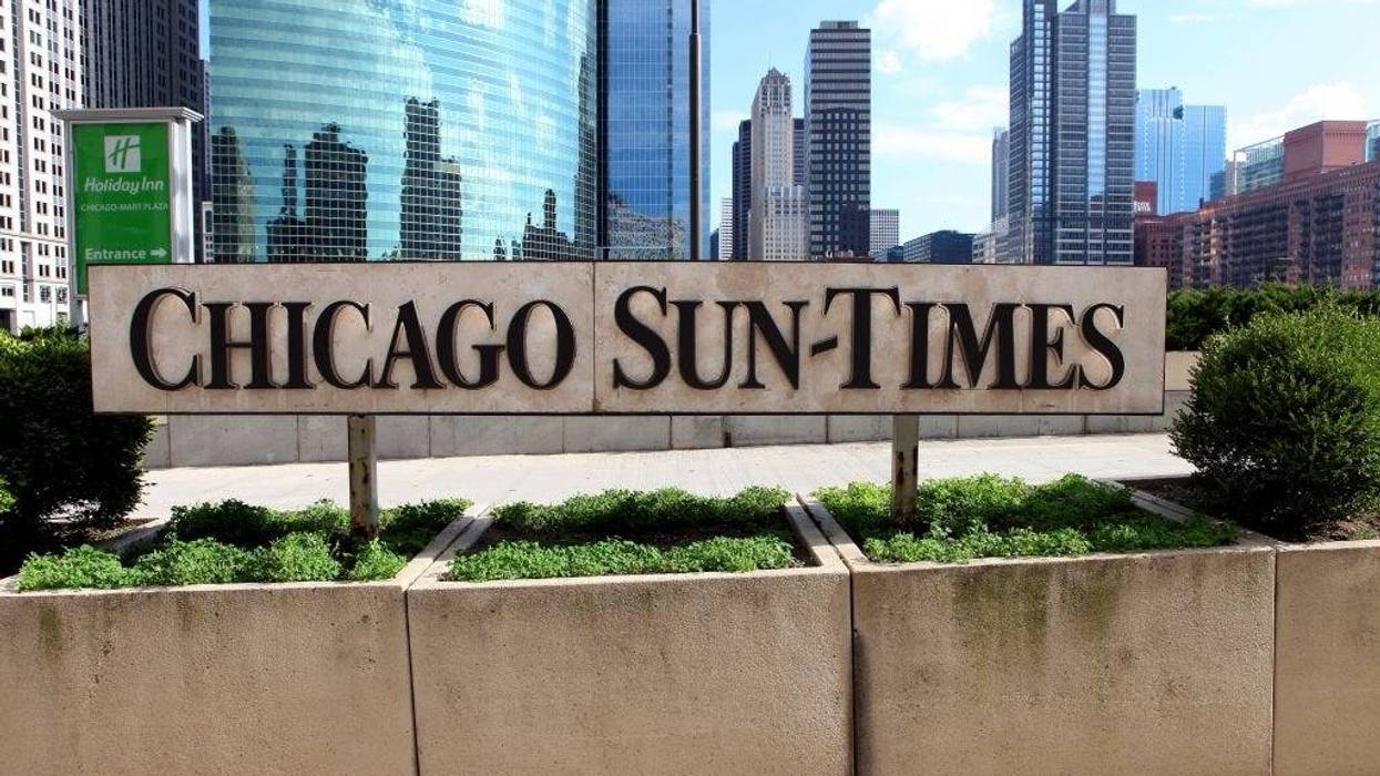 Chicago Sun-Times signage, in Chicago, Illinois on JULY 19, 2013