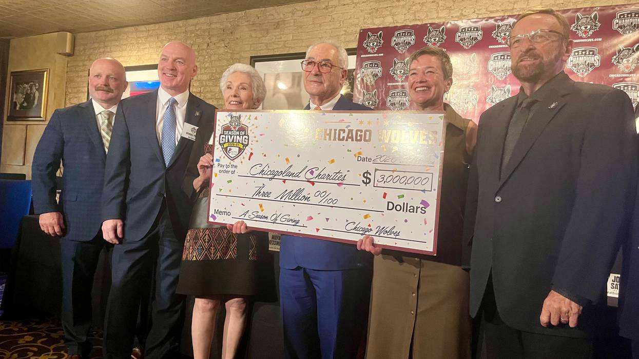Chicago Wolves donation announcement